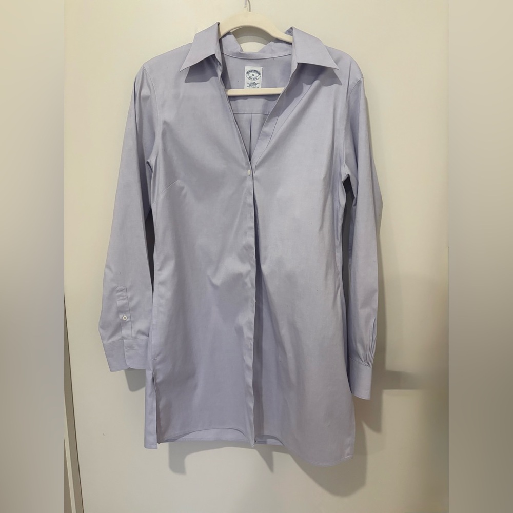 Women’s Brooks Brothers Lavender Tunic Button Up Cotton NonIron Top Shirt 12 - Picture 15 of 15